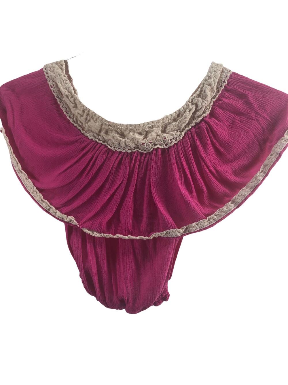 Flying Tomato Pink Embroidered Tiered Blouse Women's Size XS